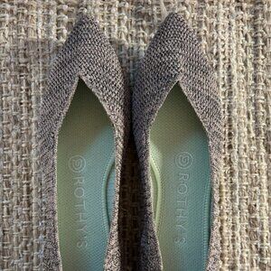 Rothy's Silver Glitter Point Shoes